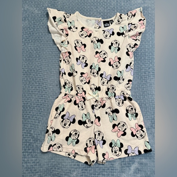 Disney Other - Disney Minnie Mouse Cream Romper girls 7/8